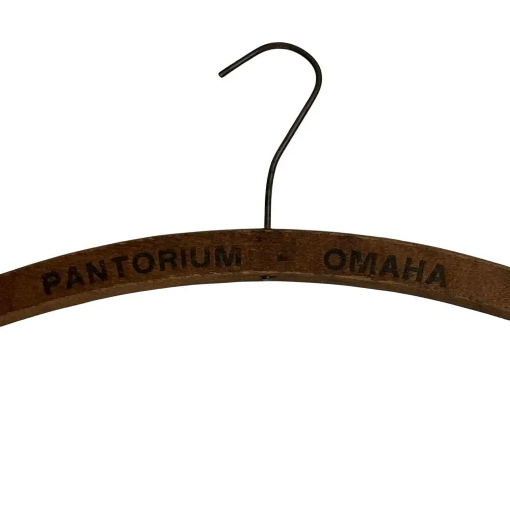 1900’s Pantorium Dry Cleaning Dyeing Omaha Wooden Rustic Clothes Hanger Advert